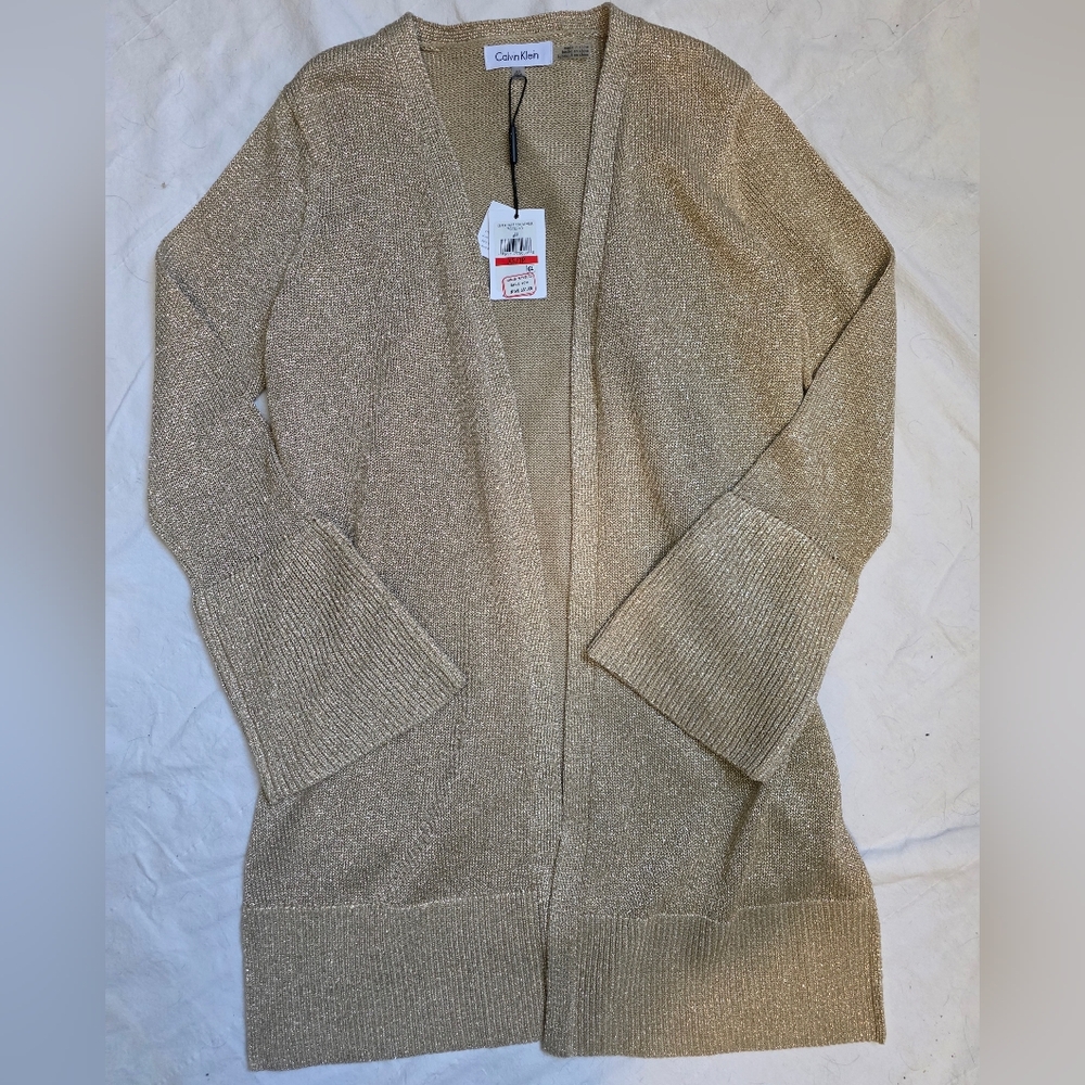 5/25$ Calvin Klein Collection Gold Cardigan